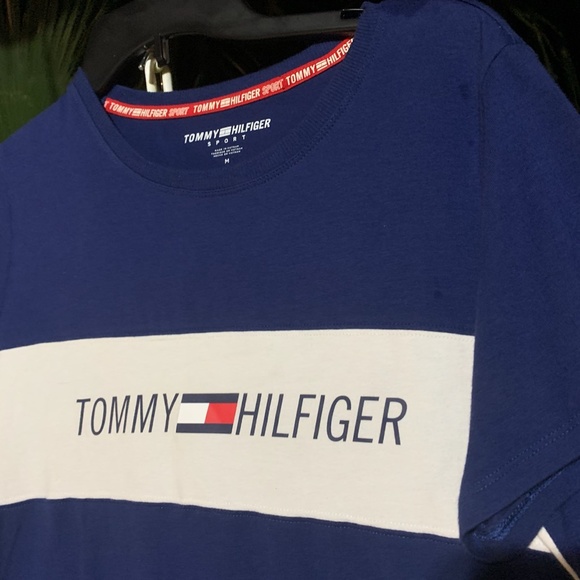 Classic Tommy Hilfiger Royal Blue with Red White and Blue Men's M T-Shirt - Picture 3 of 3